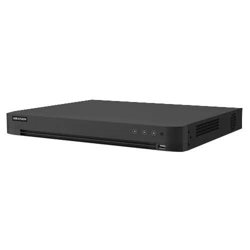 DVR 16 canale AcuSense Hikvision iDS-7216HUHI-M2-X(4A+16/4ALM), 5MP, recunoastere faciala, 1U, alarma, 2 x HDD