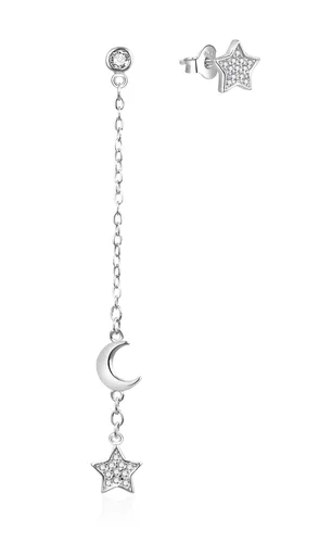 Agato Cercei asimetrici din argint cu zircon AGT-E050PW