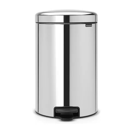 Cos de gunoi cu pedala Brabantia NewIcon 649048, 20 L, Inchidere lina, Baza antiderapanta, Cos interior metalic, Inox
