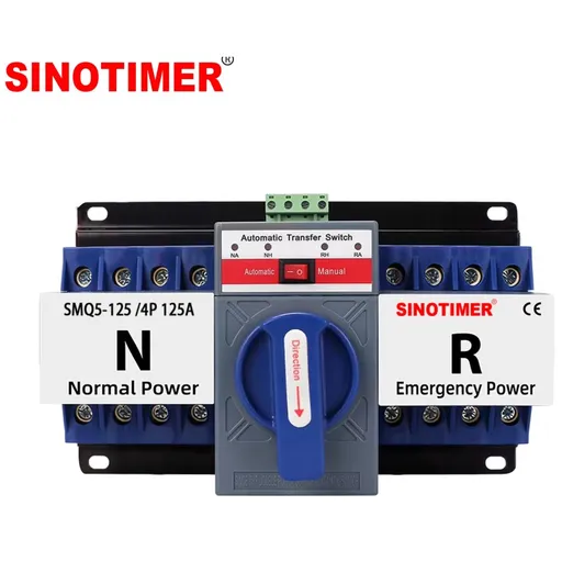 Comutator automat transfer SINOTIMER 125A 4P, ATS trifazic retea generator, mod automat si manual SMQ5-4P-125A