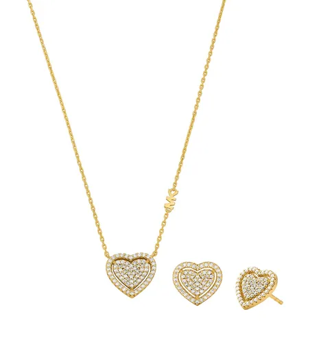 Michael Kors Set romantic de bijuterii placate cu aur MKC1756CZSET (colier, cercei)