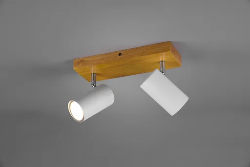 Plafoniera Marley, TRIO, 26x9x16 cm, 35W, 2x GU10, metal, alb mat/natur