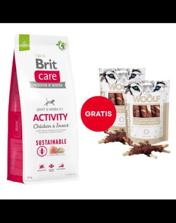 BRIT Care Dog Sustainable Activity Chicken &amp; Insect 12kg + WOOLF Chicken And Rawhide Twister 2 x 100g GRATIS