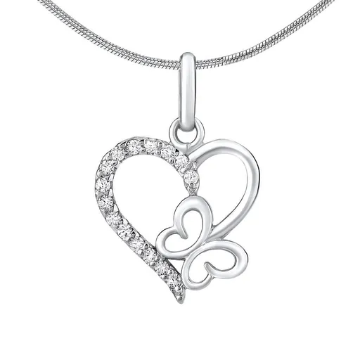 Silvego Pandantiv de argint inimă cu papion ZT54279