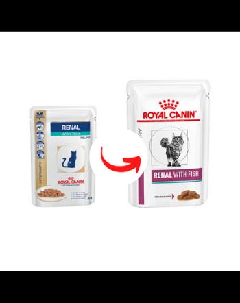 ROYAL CANIN Renal Feline Fish hrana umeda dietetica pentru pisici cu insuficienta renala cronica, cu peste 24 x 85 g