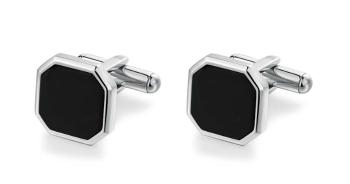 Brosway Butoni din oțel cu onix negru Ink BIK132