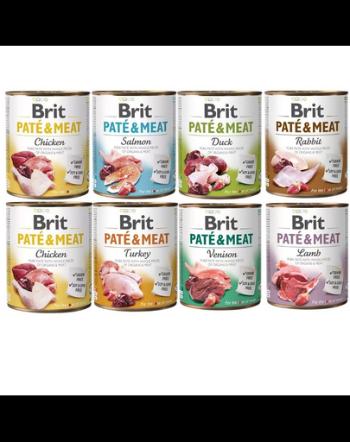BRIT Pate&amp;Meat Mix arome 8x800 g hrana caini, pate