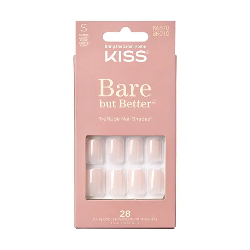 KISS Unghii cu gel Bare-But-Better Nails Nudies 28 buc