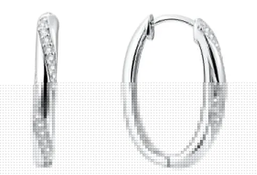 Beneto Cercei din argint cercuri ovale AGUC187