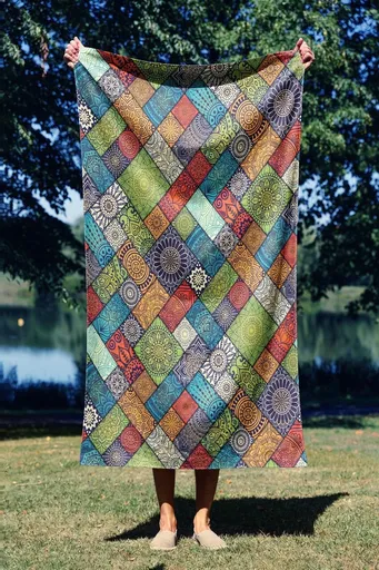 Prosop de plaja, L'essentiel Maison, Ethnic 90, 90x150 cm, Multicolor