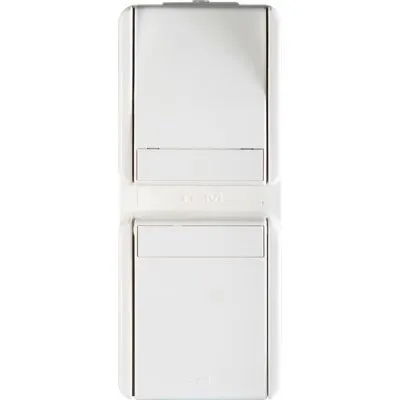 Priza Sch+CapSc vert IP44alb, TEM Modul TEM-CF13PW-U