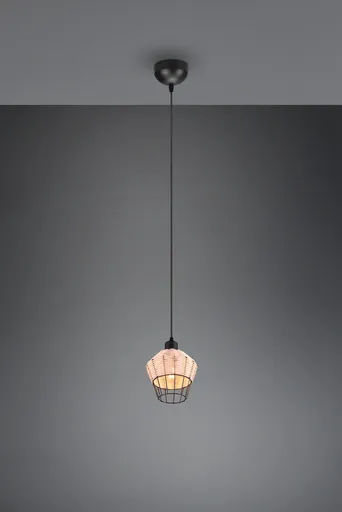 Lustra Borka, RL, 17.5x150 cm, 40W, 1x E27, ratan, natur/negru