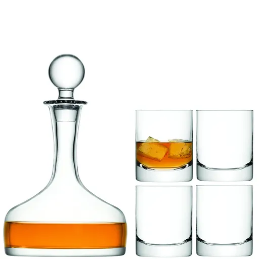LSA International Set cadou Whisky LSA , 4 pahare (250 ml), carafă (1,6 l), transparent, Handmade