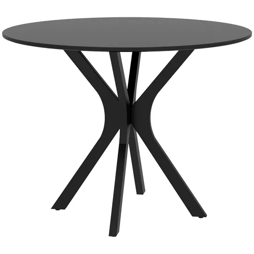 HOMCOM Masa Rotunda pentru 4 Persoane, Negru | Aosom Romania