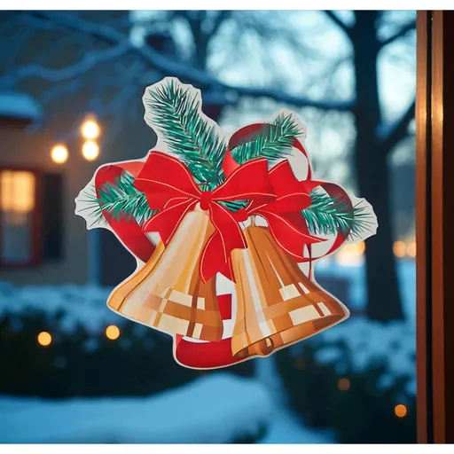 Autocolant pentru ușă "Clopoței de Crăciun"