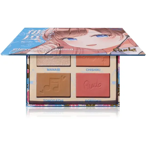 Rude Cosmetics Manga Face Palette paleta pentru fata multifunctionala faciale culoare Clever Kirei-Sama 11.2 g