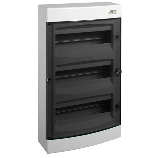 Cofret de distributie din plastic, Noark 110816 PNS 4x18T montare aparenta, usa tranparenta, IP40, 4 randuri, 4x18 module