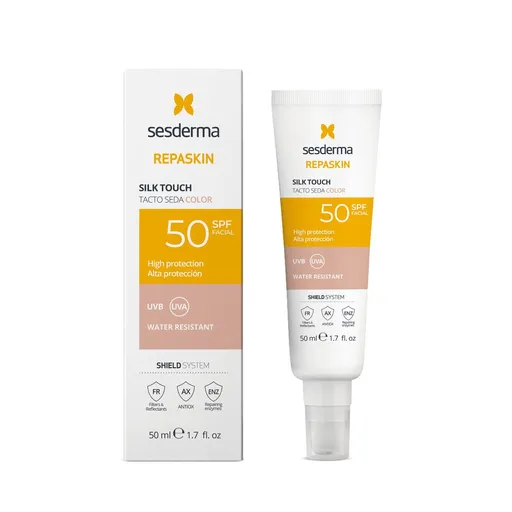 Sesderma Cremă de protecție solară pentru față SPF 50 Repaskin Silk Touch Color (Tinted Facial Sunscreen) 50 ml