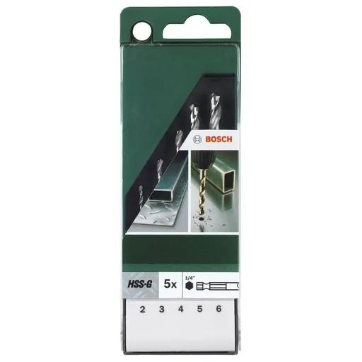 Burghiu pentru metal, Bosch 2609255127, 2 - 6 mm, set 5 bucati