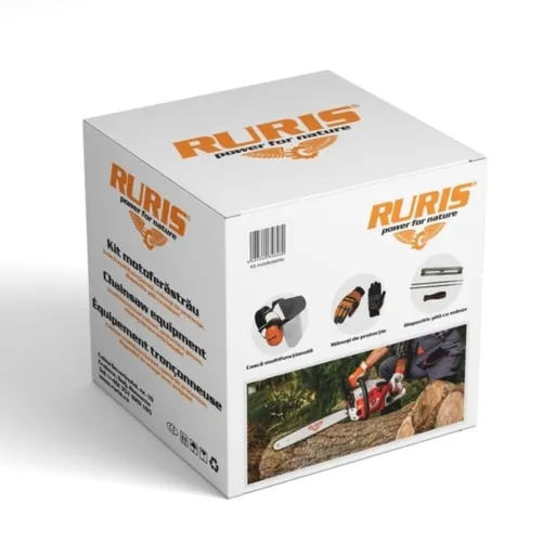 Kit motoferastrau :casca multifunctionala, manusi, dispozitiv pila cu maner