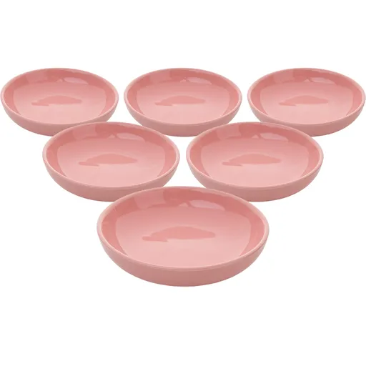 Set de 6 boluri ceramice Lunis 13 cm, roz, roz