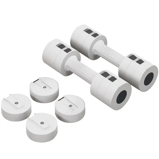 SPORTNOW Set de 2 gantere set de culturism discuri de greutate reglabile din oțel și cutie de depozitare 2 x 2,5 kg alb | Aosom Romania