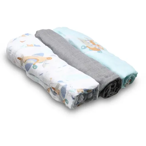 BabyOno Natural Bamboo Diapers Blue-Grey scutece textile 70x70 cm 3 buc
