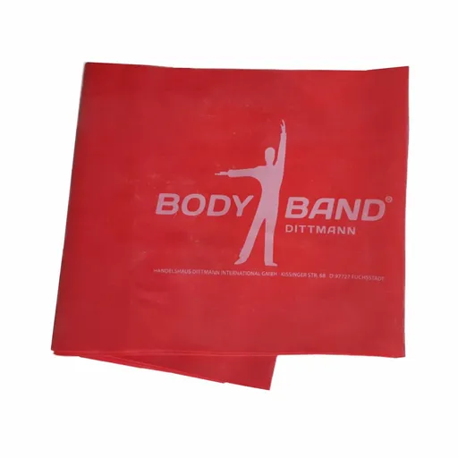 Bandă elastică de fitness Body-Band 2,5 m, roșie, roșu