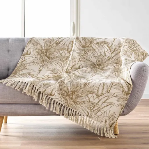 Plaid cu franjuri și imprimeu floral