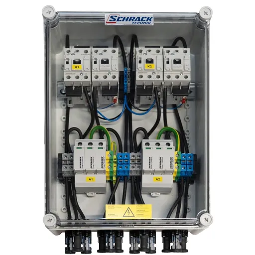 Cofret cu descarcator pentru instalatii fotovoltaice ( pentru 2 invertoare ) PV-CombiBox C Prot.+Fire 2MppTracker1000Vdc Schrack PVPF1502--