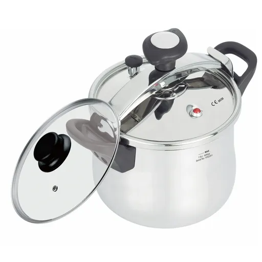 Oala sub presiune Rosberg R51311A9, 9 L, 2 capace, Inductie, Baza 3 straturi, Inox
