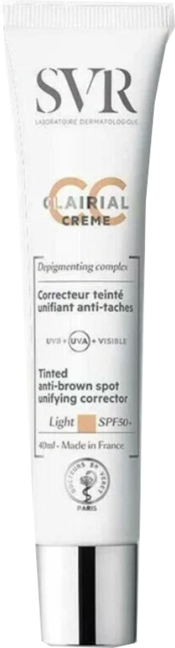 SVR Cremă CC nuanțatoare împotriva petelor pigmentare SPF 50+ Clairial (CC Cream) 40 ml Light