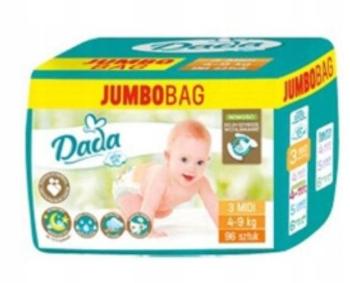 Eldobható pelenka DADA Jumbo Bag Extra Soft 3-as méret, 96 db
