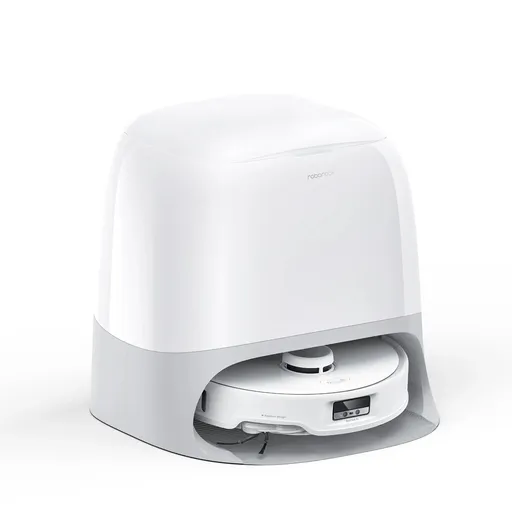 Aspirator robot cu statie de auto-golire Roborock Q Revo Curv QRC02-00, 18500 Pa, 6400 mAh, 66W, 3D Mapping LiDar, Autonomie pana la 4 ore, Alb