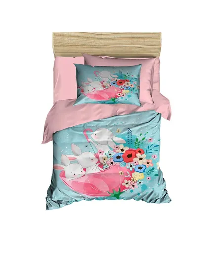 Lenjerie de pat pentru copii, L'essentiel Maison, PH188, Turcoaz / Roz / Alb