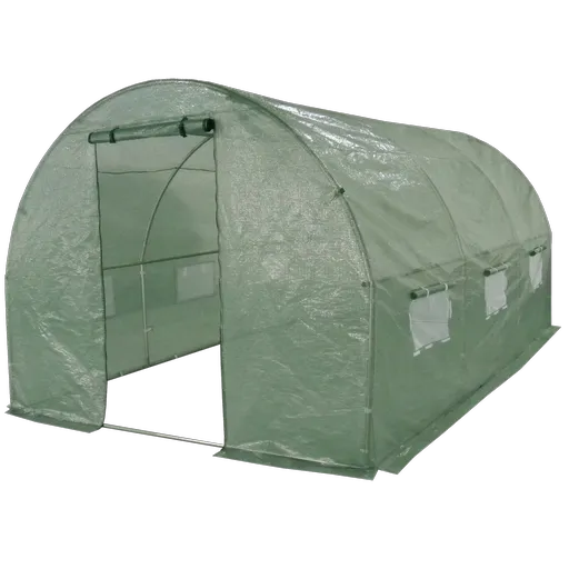 Seră de grădină din folie 400 x 250 x 200 cm,prelată verde, verde, 400 x 250 x 200 cm