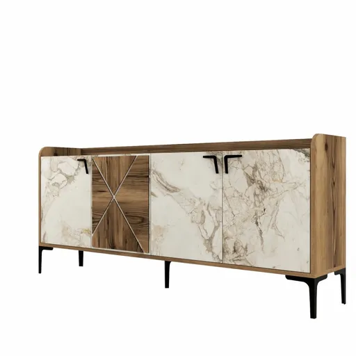 Dulap Venedik Walnut and White Marble, bej