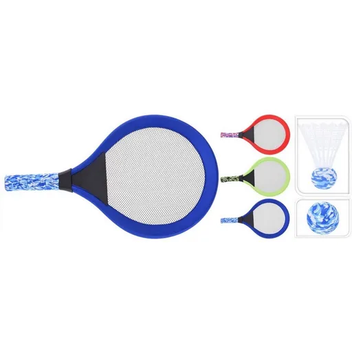 Set de tenis de vară, 2 rachete, minge de spumă și shuttle , mix de culori