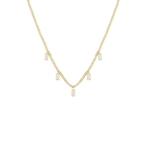 Rosefield Colier pentru femei placat cu aur cu cristale Dreptunghiuri JNCDG-J1176