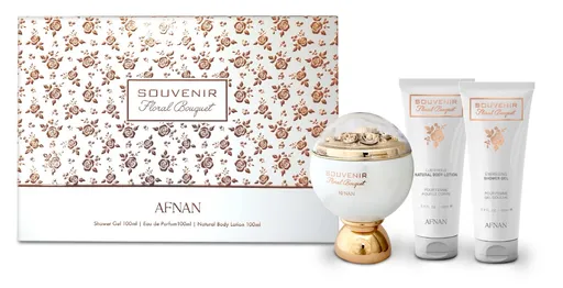 Afnan Souvenir Floral Bouquet - EDP 100 ml + gel de duș 100 ml + loțiune de corp 100 ml