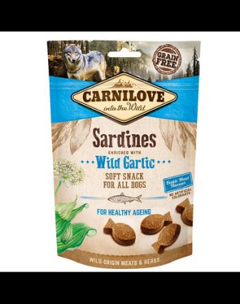 CARNILOVE Semi Moist Snacks recompense moi pentru caini, cu sardine si usturoi salbatic 200 g
