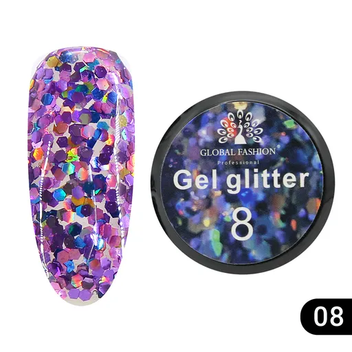 Gel Color cu Sclipici, Glitter 5g, Nr. 08, TPO Free