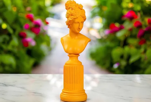 Decoratiune, CY0431, 9x17x9 cm, Poliester, Portocaliu