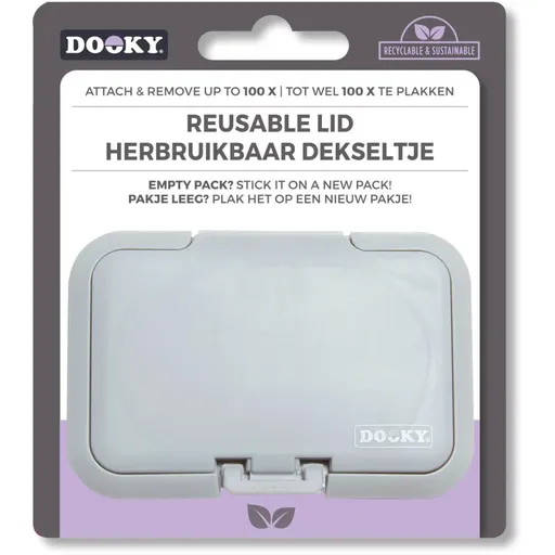 Dooky Reusable Lid Grey Card capac pentru șervețele umede 1 buc