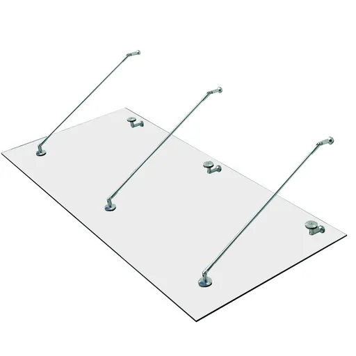 HOMCOM Copertină din sticlă pentru ușă, sticlă călită (ESG), oțel inoxidabil, sticlă transparentă 200x90cm | Aosom Romania