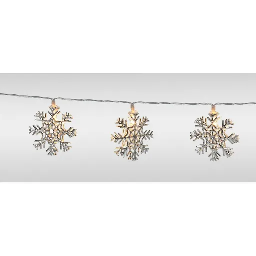 Instalație luminoasă cu fulgi de zăpadă, 120 cm, alb cald, pe baterii