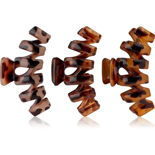 Brushworks Tortoiseshell Claw Clips clama de par 3 buc