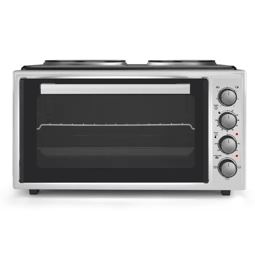 Cuptor electric cu 2 plite Foreti EO 4620 W, 3000 W, 46 L, Timer, Termostat, Incalzitor ascuns, Email, Alb