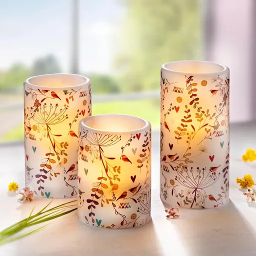 Lumânări LED Păpădie, set 3 buc.