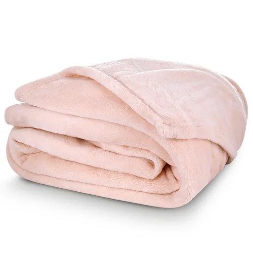 Pătură micropluș nuanța pudră, 150 x 200 cm, roz închis